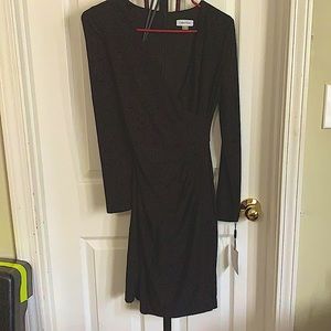 Sparkly black v neck dress